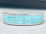 Rickell Booqua Native American Zuni Blue Gem Turquoise Sterling Silver Bracelet-Nativo Arts