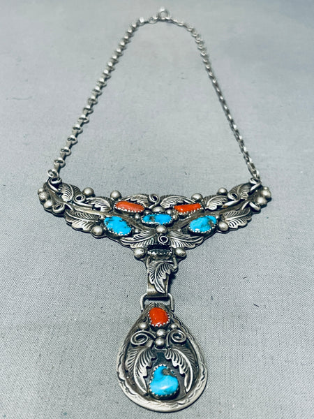 Al Yazzie!! Vintage Native American Navajo Turquoise Coral