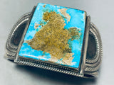 Museum Old Deposit Kingman Turquoise Vintage Native American Navajo Sterling Silver Bracelet-Nativo Arts