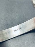 Fabulous Native American Navajo Sterling Silver Bracelet Signed R. Tahe-Nativo Arts