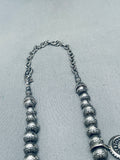 Fabulous Vintage Sturdy Sterling Silver Squash Blossom Necklace-Nativo Arts