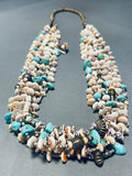 200 Grams Santo Domingo Turquoise Shell Hand Woven Necklace-Nativo Arts