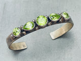 Amazing Vintage Southwest Roie Jaque Peridot Sterling Silver Bracelet-Nativo Arts