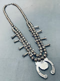 James Henderson Vintage Native American Navajo Turquoise Sterling Silver Squash Blossom Necklace-Nativo Arts