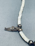 Hand Carved Indian Head Vintage Navajo Sterling Silver Necklace Old-Nativo Arts