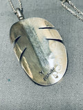 Special Vintage Native American Navajo Sterling Silver Feather Necklace-Nativo Arts