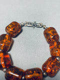 Sparkling Vintage Native American Navajo Ancient Tree Sap Sterling Silver Bracelet-Nativo Arts