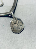 Elegant Vintage Native American Navajo Morenci Turquoise Sterling Silver Necklace-Nativo Arts