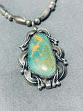 Important Will Singer Vintage Native American Navajo Green Turquoise Sterling Silver Necklace-Nativo Arts