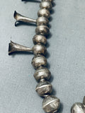 Early Vintage Navao Sterling Silver Turquoise Squash Blossom Necklace-Nativo Arts
