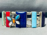 The Coolest Vintage Native American Navajo Butterfly Turquoise Sterling Silver Bracelet-Nativo Arts