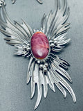 Smithsonian Artist Vintage Native American Navajo Charles Johnson Sterling Silver Necklace-Nativo Arts