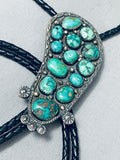 One Of The Best Vintage Native American Navajo Royston Turquoise Sterling Silver Bolo Tie-Nativo Arts