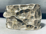 The Coolest Vintage Native American Zuni All Silver Sterling Silver Hand Wrought Bracelet-Nativo Arts