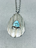 Outstanding Vintage Native American Navajo Morenci Turquoise Sterling Silver Necklace-Nativo Arts