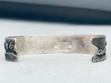 Mario Chavez Vintage Native American Navajo Naja Sterling Silver Turquoise Bracelet-Nativo Arts