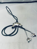 Trout Fish!! One Of A Kind Vintage Zuni Sterling Silver Inlay Bolo Tie-Nativo Arts