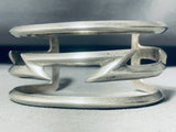 Lightning Bolt!! Vintage Native American Navajo Sterling Silver Bracelet-Nativo Arts