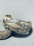 Traditional Vintage Native American Navajo Sterling Silver Earrings-Nativo Arts