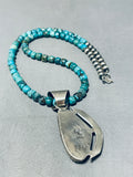 Sensational Vintage Native American Hopi Turquoise Sterling Silver Necklace-Nativo Arts