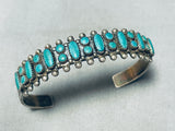Intriguing Vintage Native American Navajo Green Turquoise Sterling Silver Bracelet-Nativo Arts