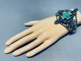 Best Vintage Native American Navajo Cross Turquoise Sterling Silver Bracelet-Nativo Arts