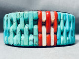 7-inch Wrist Best Southwest Turquoise Inlay Sterling Silver Bracelet