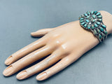 Marvelous Vintage Native American Zuni Turquoise Sterling Silver Cluster Bracelet-Nativo Arts