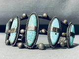 One Of The Most Unique Vintage Native American Navajo Turquoise Sterling Silver Bridge Bracelet-Nativo Arts