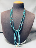 Brilliant Native American Navajo Blue Gem Turquoise Jacla Shell Heishi Necklace-Nativo Arts