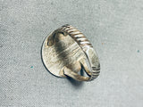 Unique Very Old Vintage Native American Navajo Sterling Silver Dime Ring-Nativo Arts