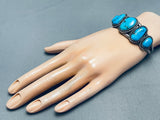 Into The Blue Vintage Native American Navajo Turquoise Sterling Silver Bracelet-Nativo Arts