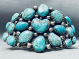 Center Heart Vintage Native American Navajo Turquoise Sterling Silver Bracelet-Nativo Arts