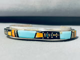 Outstanding Vintage Native American Navajo Turquoise Sterling Silver Bracelet Signed Ray Jack-Nativo Arts