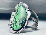 One Of The Best Ever Vintage Native American Navajo Green Turquoise Sterling Silver Bracelet-Nativo Arts