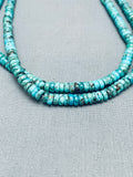 Rare Vintage Native American Navajo Spiderweb Turquoise Disc Sterling Silver Necklace-Nativo Arts