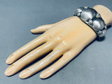 Timothy Yazzie Vintage Native American Navajo Sterling Silver Dome Bracelet-Nativo Arts