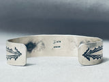 Jean Dale Vintage Native American Navajo Pilot Mountain Turquoise Sterling Silver Bracelet-Nativo Arts