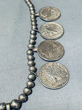 170 Grams Vintage Native American Navajo Coin Sterling Silver Squash Blossom Necklace-Nativo Arts