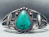 Rare Vintage Native American Navajo Carico Lake Turquoise Sterling Silver Bracelet-Nativo Arts
