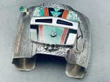 One Of The Best Ever Vintage Native American Zuni Kachina Turquoise Sterling Silver Bracelet-Nativo Arts