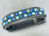 Native American Very Unique Vintage Navajo Royston Turquoise Lapis Sterling Silver Bracelet-Nativo Arts