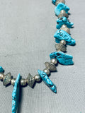 Huge Nuggets Of Turquoise Vintage Native American Navajo Sterling Silver Necklace-Nativo Arts