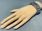 Spectacular Signed Native American Navajo Sterling Silver Solid L A Willie Bracelet-Nativo Arts