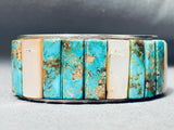 Stunning Vintage Native American Navajo Royston Turquoise Shell Sterling Silver Bracelet-Nativo Arts