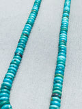 Stunning Vintage Native American Navajo Disc Turquoise Sterling Silver Feather Necklace-Nativo Arts