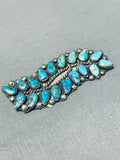 Native American Beautiful Vintage Turquoise Sterling Silver Leaf Pin-Nativo Arts