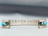 Rare Large Wrist 8 Inch Inches Turquoise Sterling Silver Inlay Bracelet-Nativo Arts