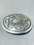 Mabel Kee Vintage Native American Navajo Sterling Silver Buffalo Buckle-Nativo Arts