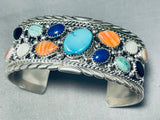 Bright And Happy Vintage Native American Navajo Turquoise Sterling Silver Bracelet-Nativo Arts